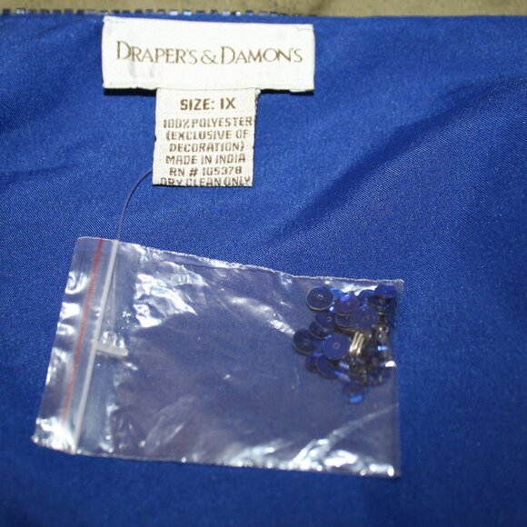 DRAPER'S & DAMON'S Jacket Sequin Beaded Evening Formal Royal Blue Plus Size 1X - Picture 6 of 15